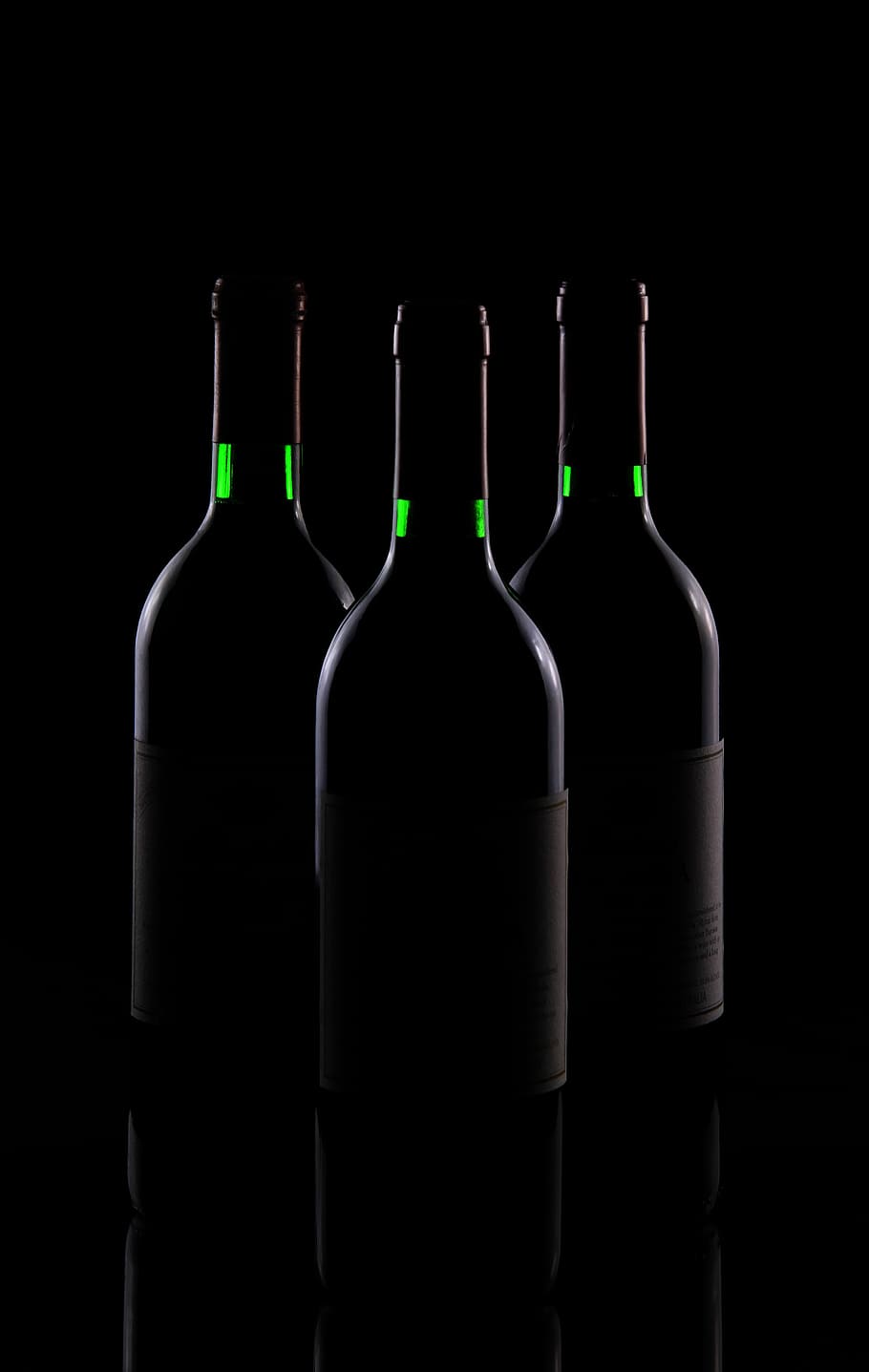 three white bottles on black surface, still life, beverage HD wallpaper