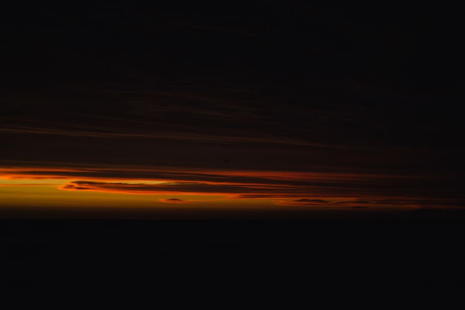dark, night, sky, cloud - sky, sunset, orange color, scenics - nature HD wallpaper