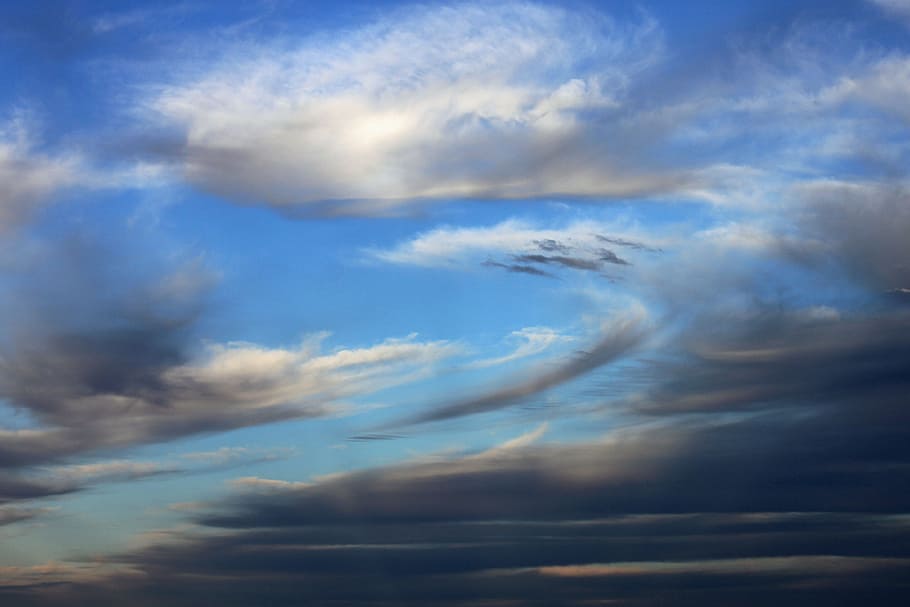 Clouds, Sky, Blue, Form, clouds form, evening sky, cloud - sky HD wallpaper