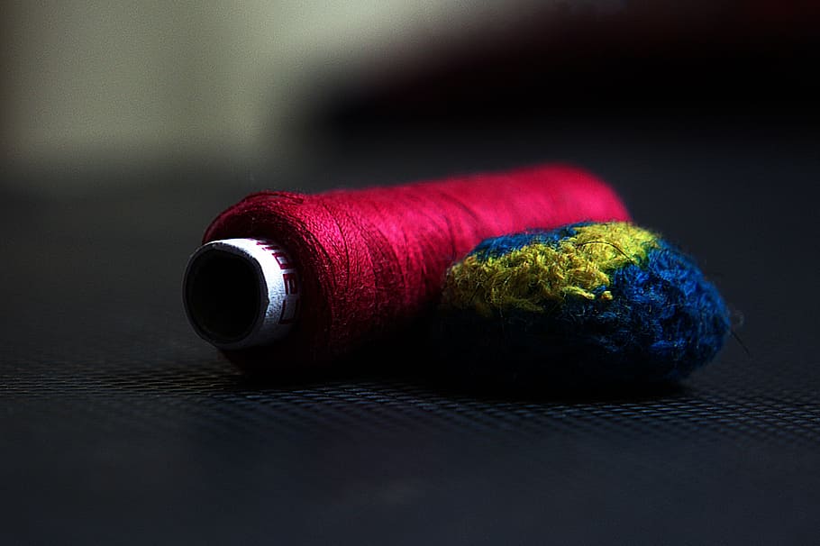 selective focus photography of red thread, stitch, fashion, needle, HD wallpaper