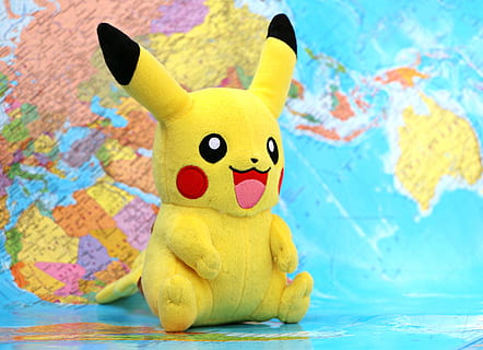 Pokemon Pikachu plush toy, game, map, board, territory, mania HD wallpaper