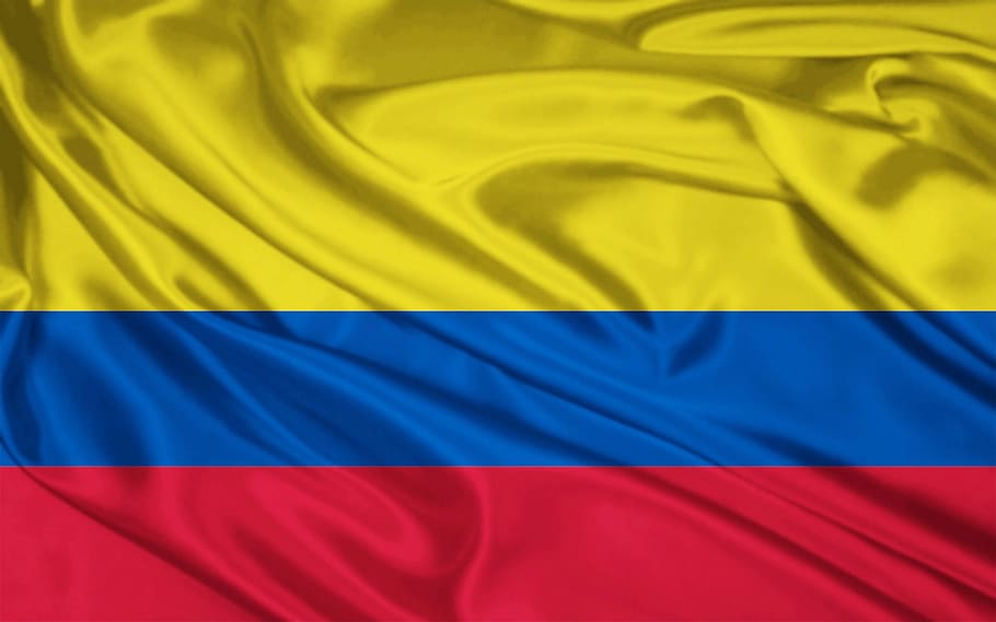 Columbian Flag, Colombia, Home, patriotism, satin, symbol, silk HD wallpaper