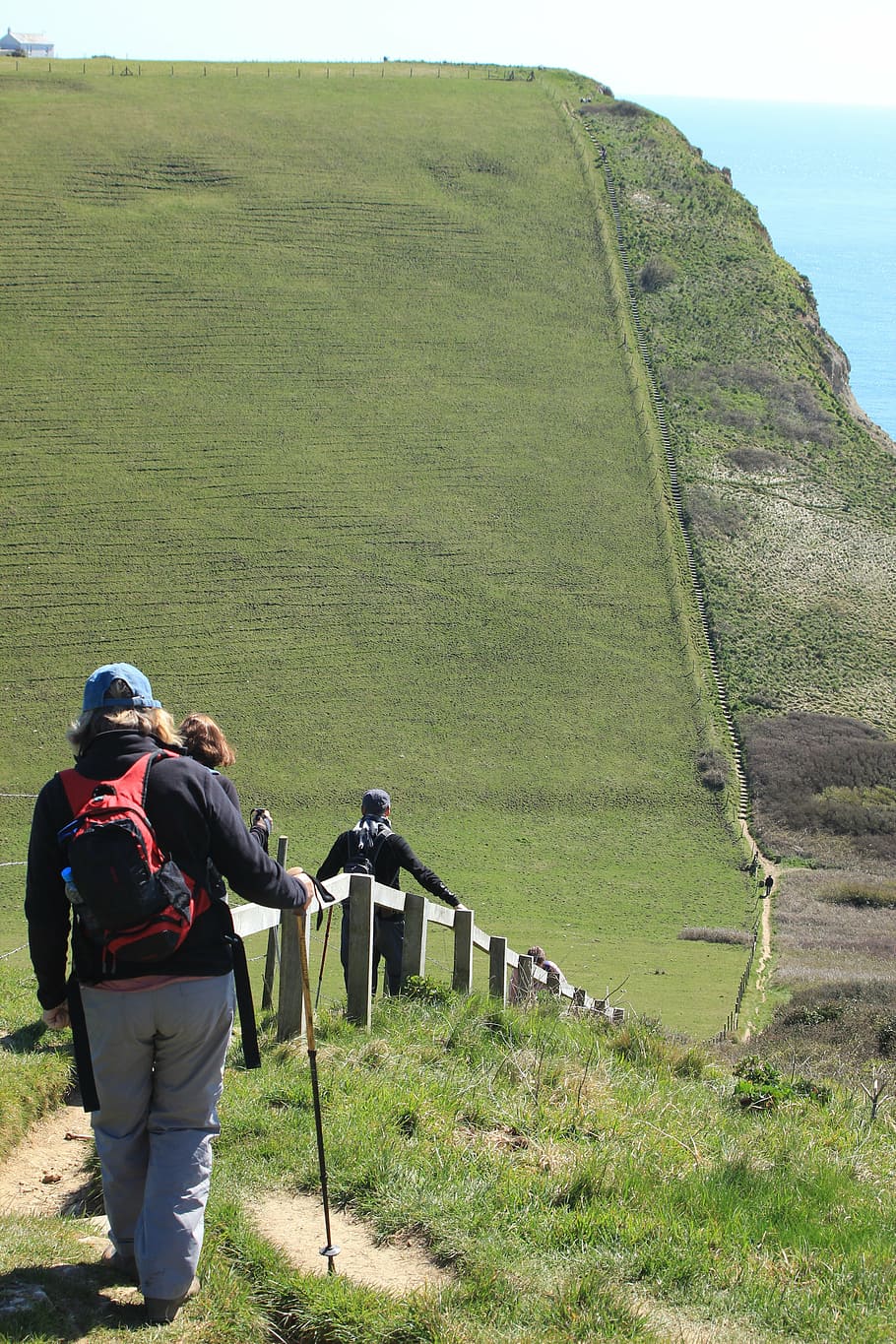 jurassic, coastpath, cliffs, steps, vista, dorset, scenery HD wallpaper