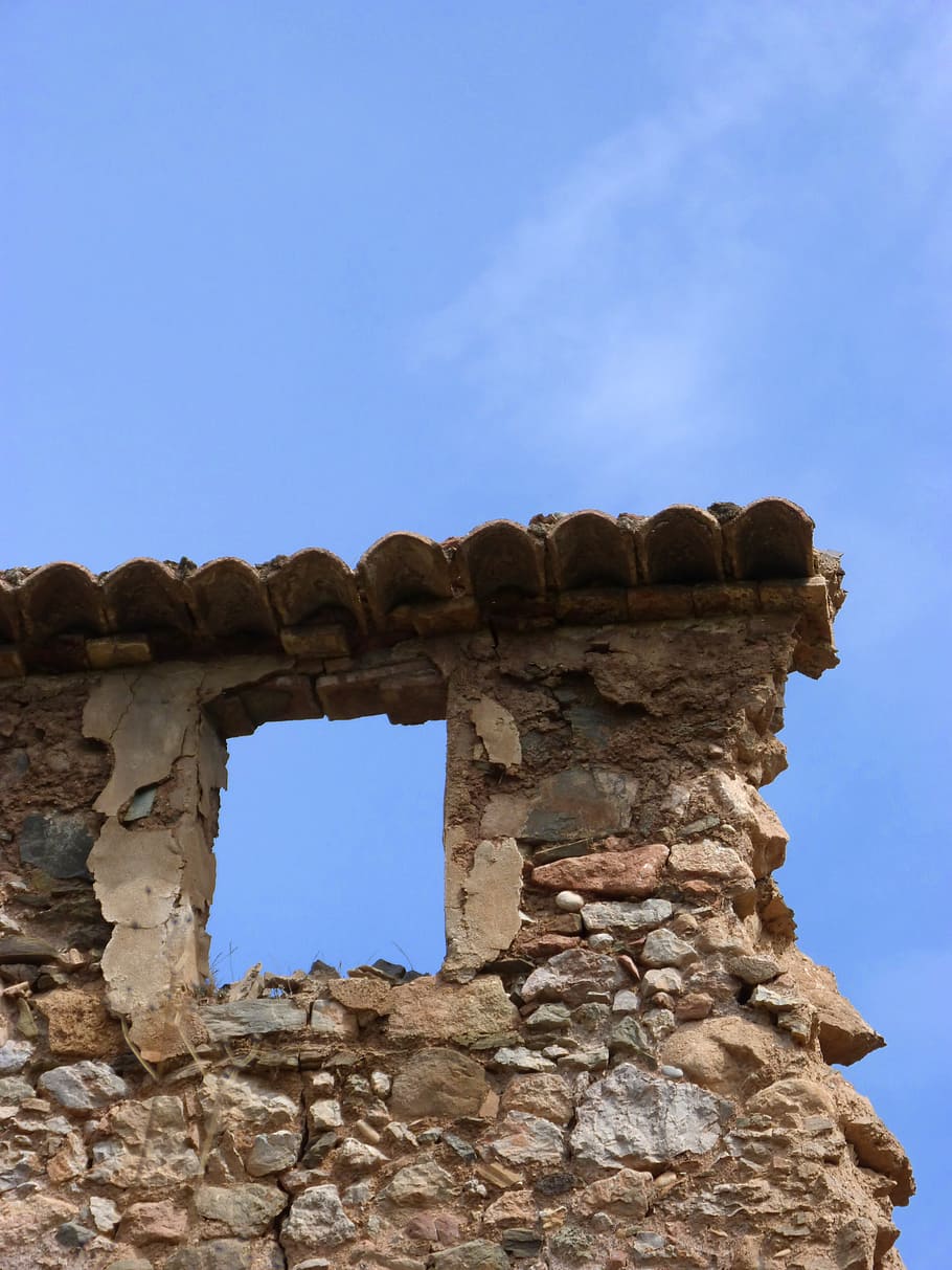 Ruin, Empty, Window, Metaphor, sky, empty window, uninhabited HD wallpaper