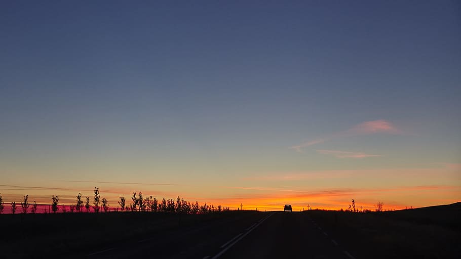 late, kasumi, 呀, sky, sunset, transportation, road, nature HD wallpaper
