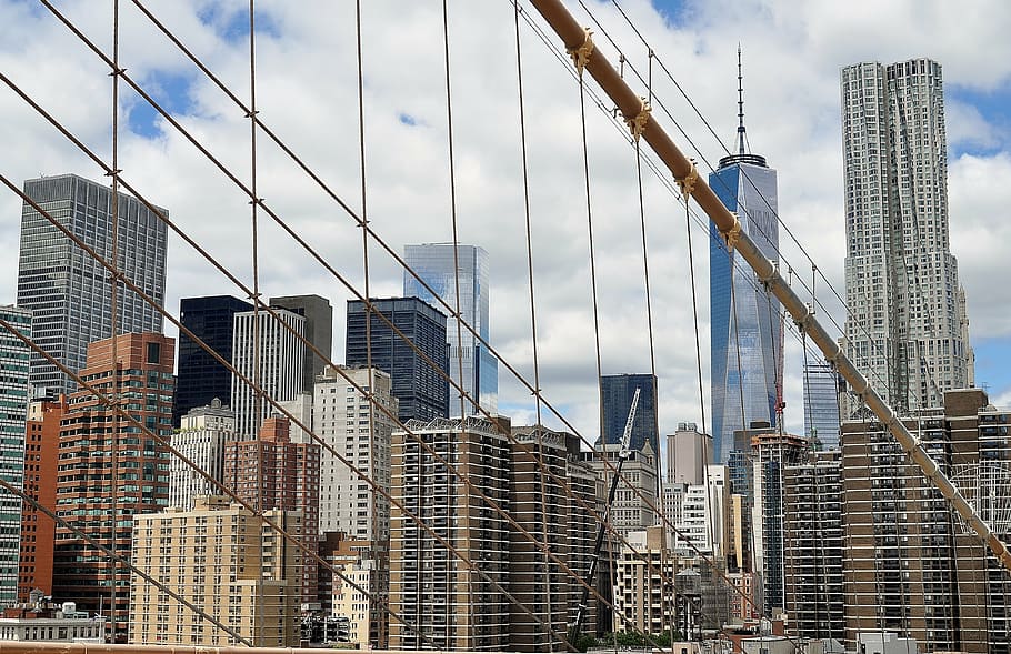 bridge, sun, manhattan, brooklyn, new york, architecture, downtown HD wallpaper