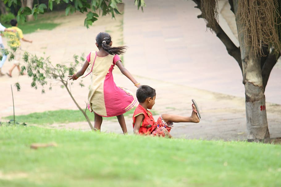 children, play, poor, kids, boy, girl, youngster, childhood HD wallpaper
