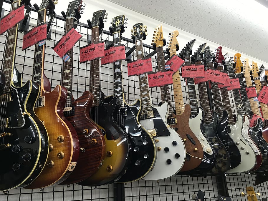 Guitar, Discount, Shop, Second Hand, discount shop, instrument, HD wallpaper