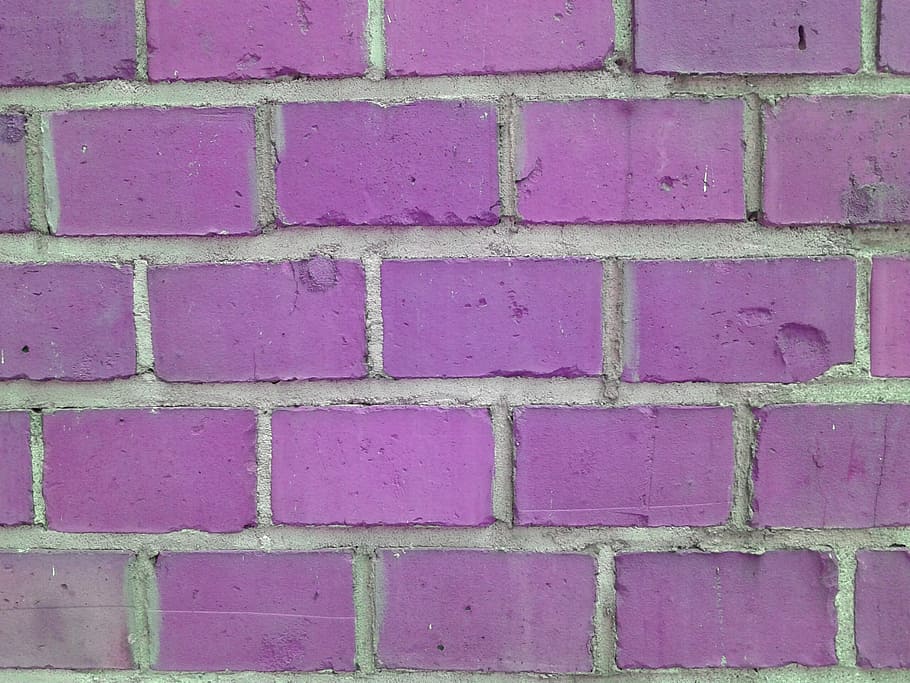 Lake Dusia, Wall, Brick, purple, pink color, brick wall, backgrounds, HD wallpaper