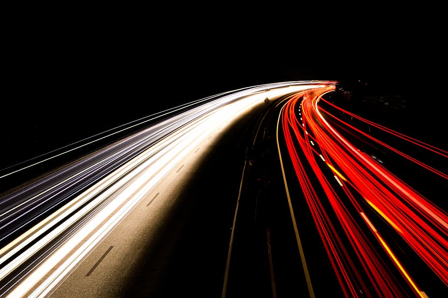 time lapsed photography of vehicles on road during nighttime HD wallpaper