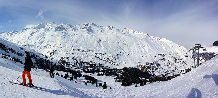 snow, mountain, winter, panoramic, ice, mountain peak, glacier HD wallpaper