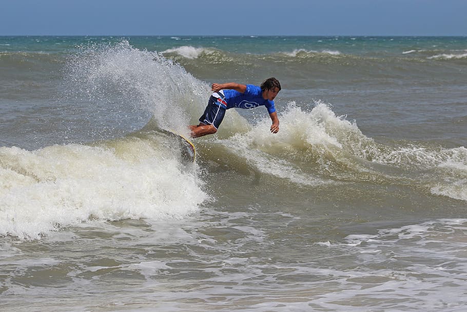 waves, beach, ocean, summer, surf, coastline, sea, sport, water HD wallpaper