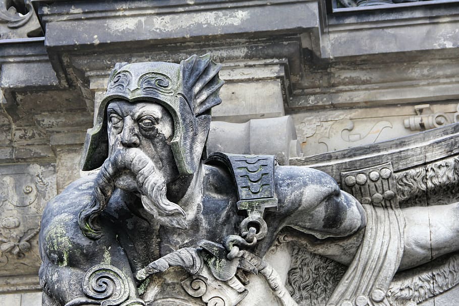 grim, statue, dresden, stone figure, quenching, sullen, face HD wallpaper