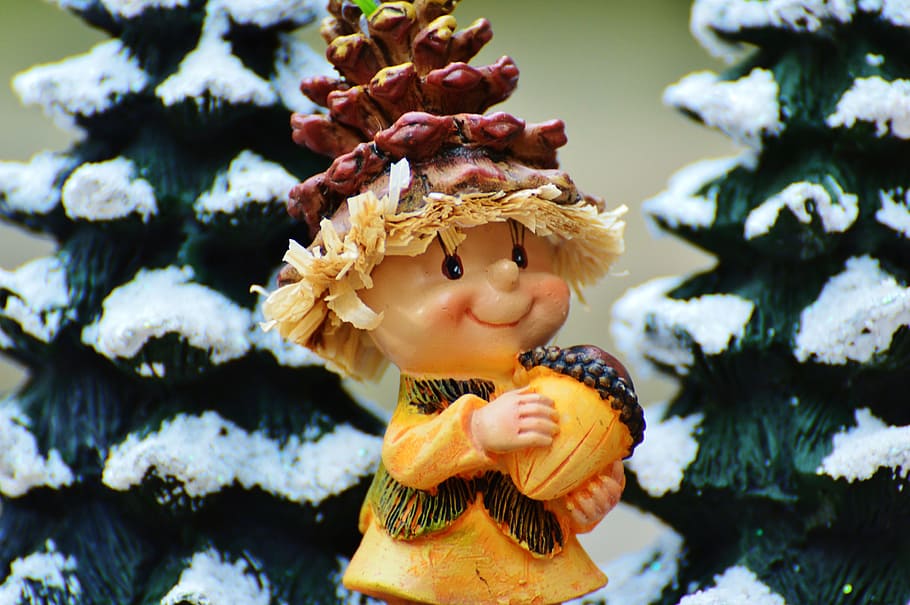 winter, imp, cute, sweet, figure, wintry, deco, christmas, decoration HD wallpaper