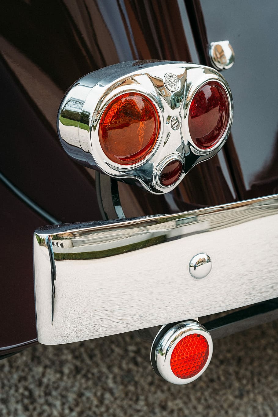 close-up photo of vehicle rear bumper, light, bumber, car, chrome HD wallpaper
