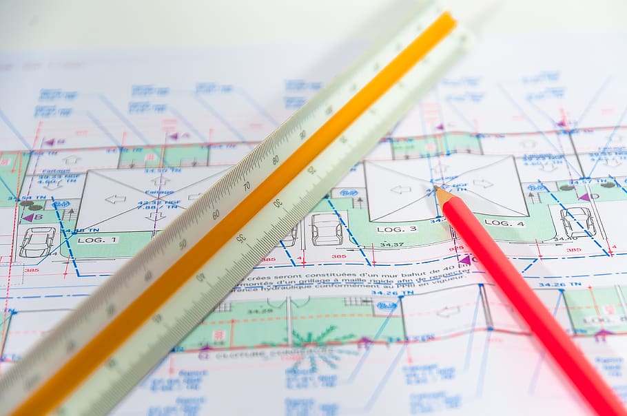 pencil, plan, architect, planning, map, direction, close-up HD wallpaper