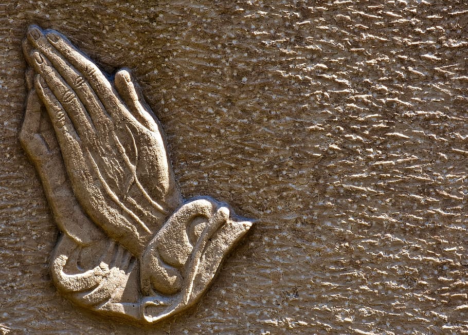 praying hands, religious, granite, plate, ornament, structure HD wallpaper