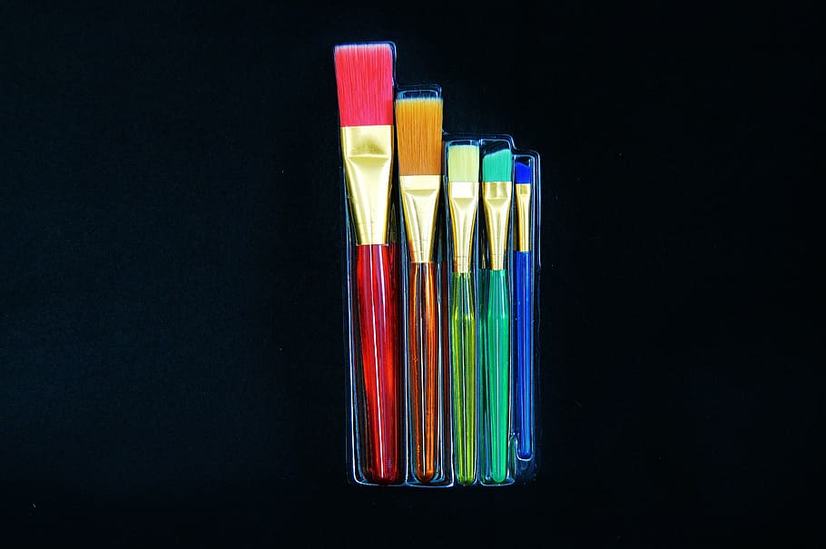 brush set, cosmetics, coloured, equipment, multi colored, pencil HD wallpaper