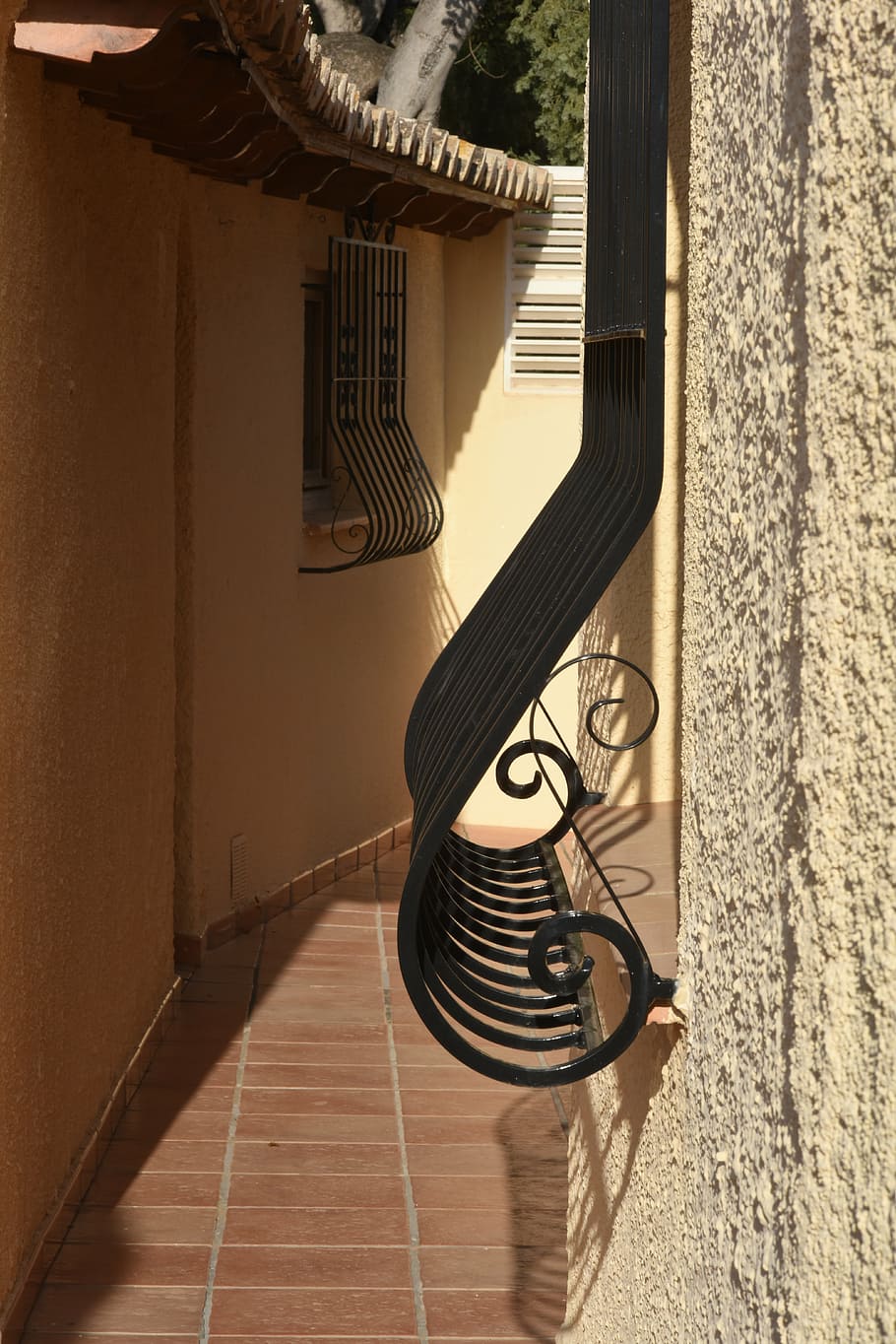 grid, window, sun, spain, patio, architecture, built structure HD wallpaper