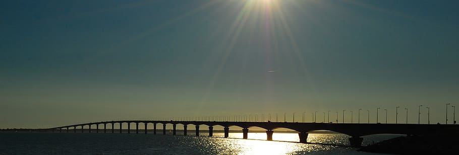 ile de re, bridge, sea, connection, sky, architecture, bridge - man made structure HD wallpaper