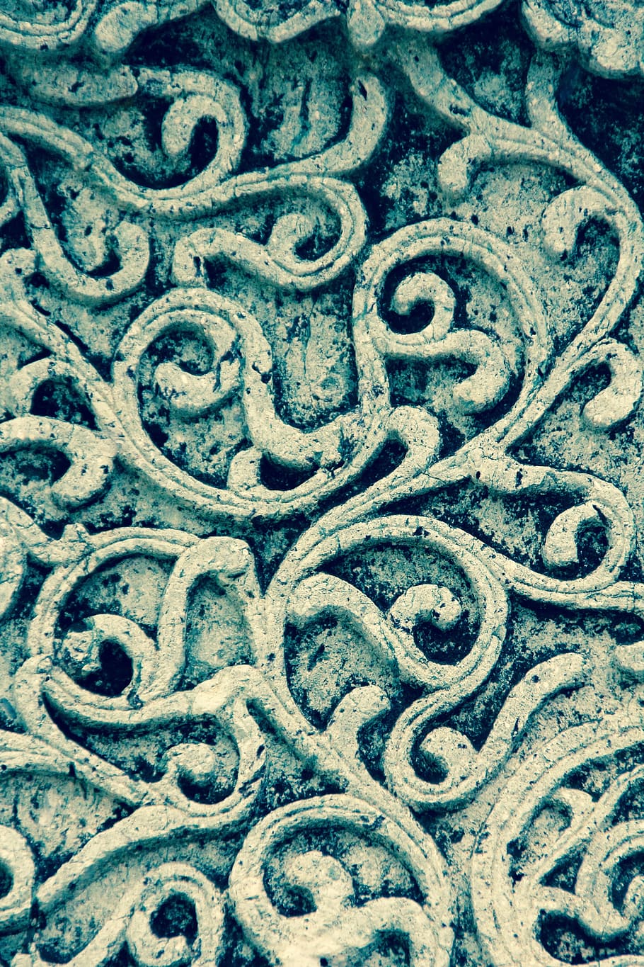 gray floral carved concrete panel, ornament, stone, facade HD wallpaper
