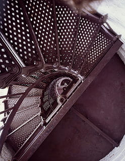 spiral staircase, lighthouse, architecture, circle, metal, high HD wallpaper
