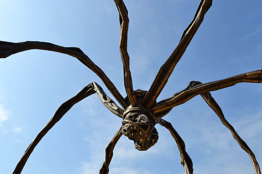 Spider, Guggenheim Museum, Bilbao, sculpture, sky, no people