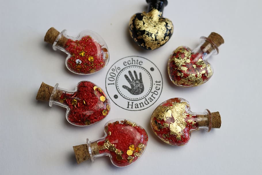 tinker, hand labor, heart, bottle, hobby, deco, decoration HD wallpaper