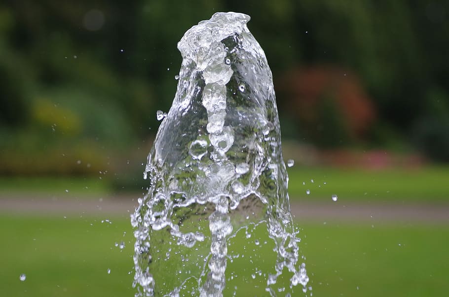 Fountain, Drip, Water Feature, splashing, drop, motion, focus on foreground HD wallpaper