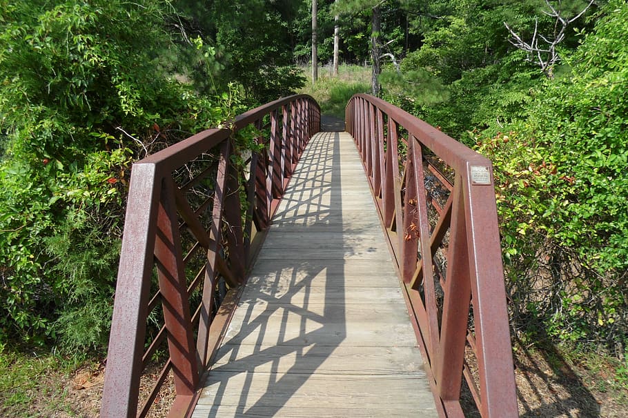 Bridge, Walkway, Pathway, park, footbridge, wood - material HD wallpaper