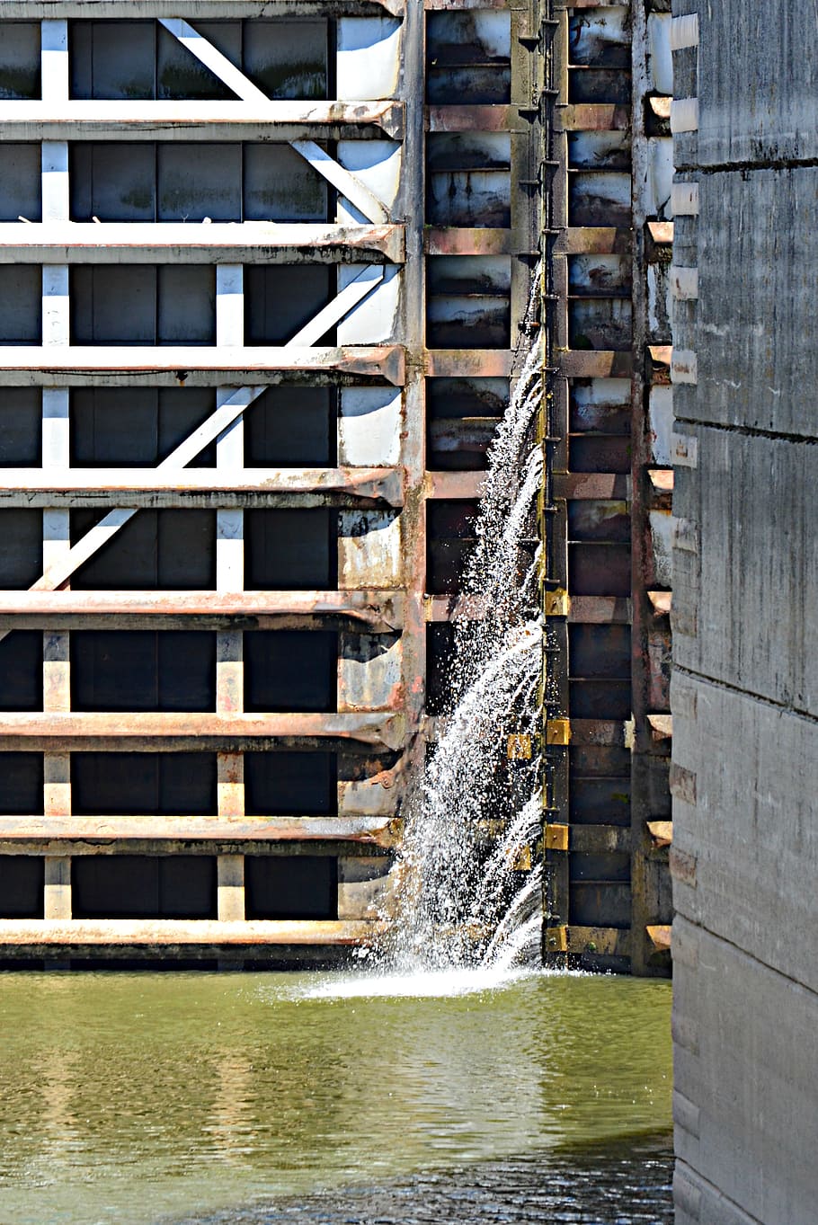 old hickory lock and dam, engineering, water, hydro, gate, landmark HD wallpaper