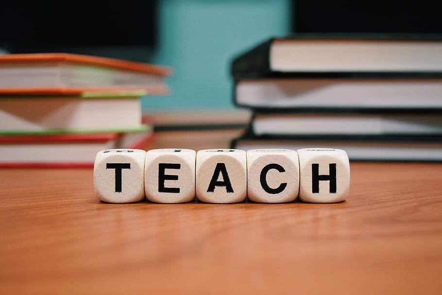 Teach blocks letters, education, school, class, teaching, wood - material HD wallpaper