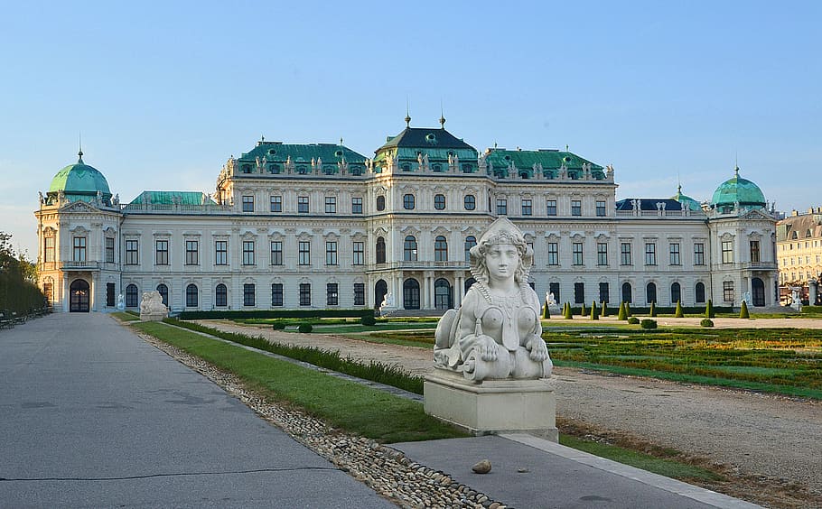 Belvedere, Castle, Sphinx, Baroque, vienna, upper belvedere HD wallpaper