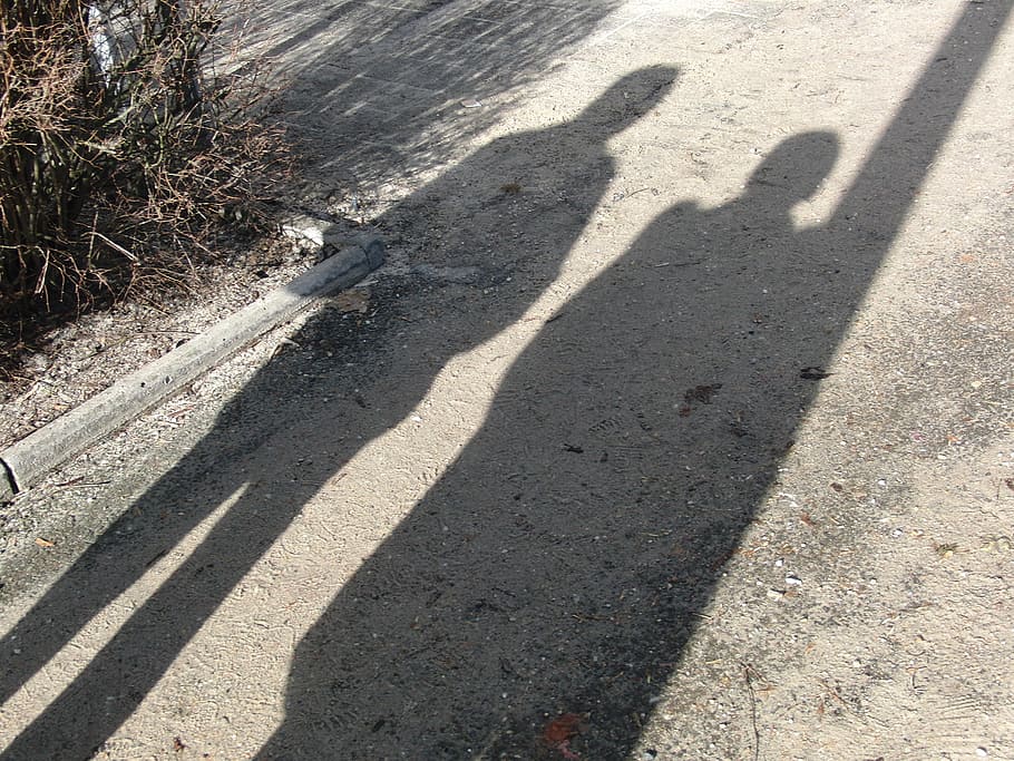 human, shadow, shadow play, personal, sunlight, high angle view HD wallpaper