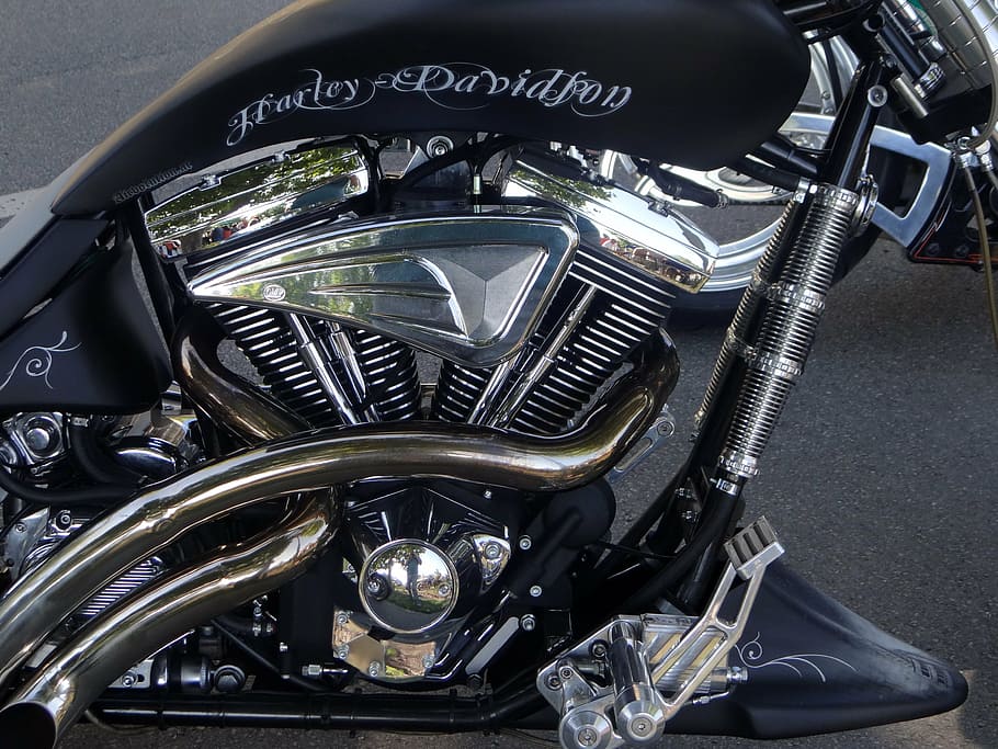 harley davidson, motorcycle, chrome, shiny, motorcycles, metal HD wallpaper