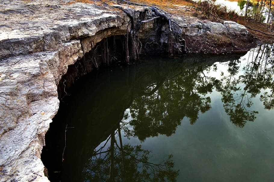 river, nature, water, waterfall, landscape, pond, rock, trees HD wallpaper