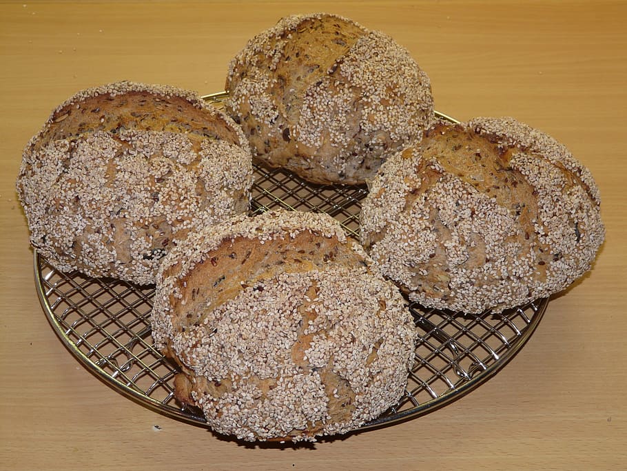 Bread, Baked, Crispy, Frisch, even baked, homemade, sesame HD wallpaper