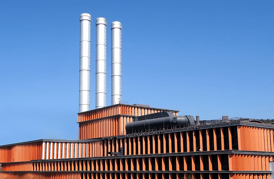 industry, sky, architecture, energy, factory, blue, building exterior HD wallpaper