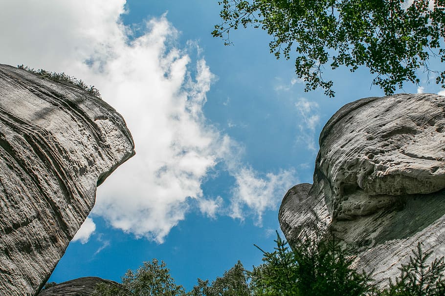 The Sky Through Adršpach-Teplice Rocks, adrspach, adrspach-teplice rocks, HD wallpaper