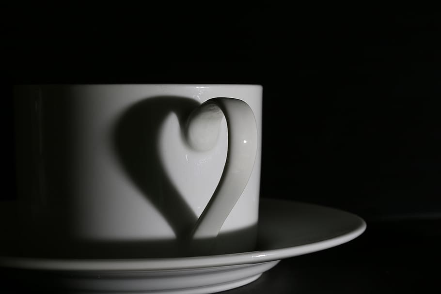 coffee, cup, love, indoors, technology, studio shot, close-up HD wallpaper
