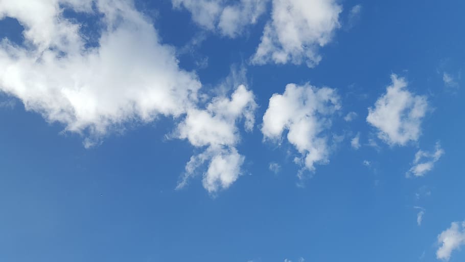 blue sky, clouds, white cloud, cloud - sky, scenics - nature HD wallpaper