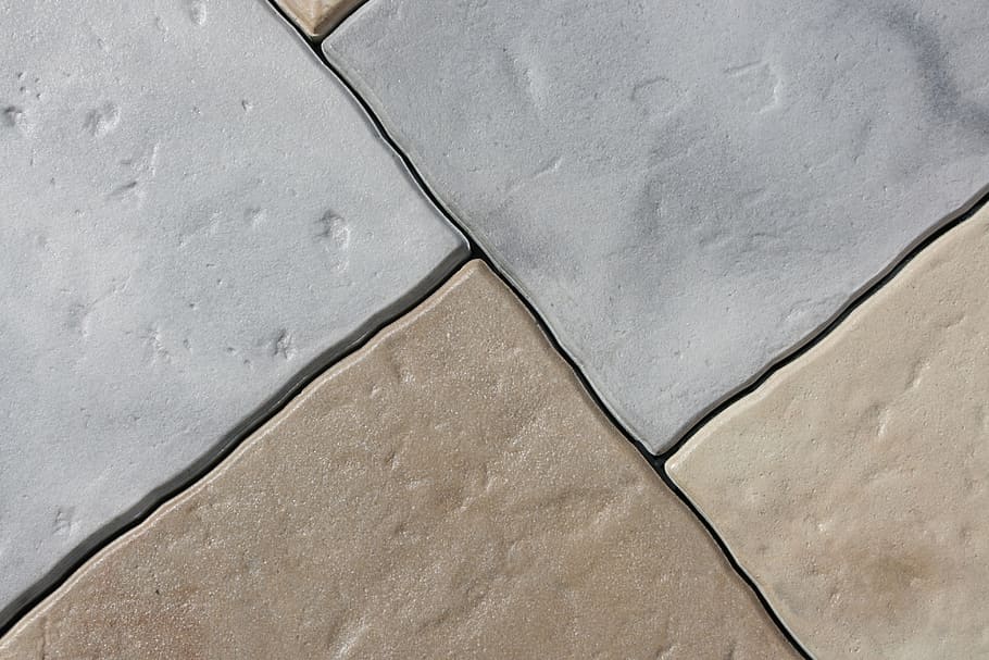 gray and brown concrete pavement, steinplatte, stone, construction material HD wallpaper