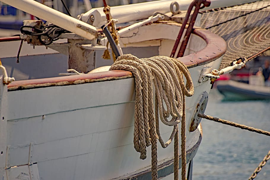 mooring, rope, cord, marine, ship, boat, vessel, ancient, harbor, HD wallpaper