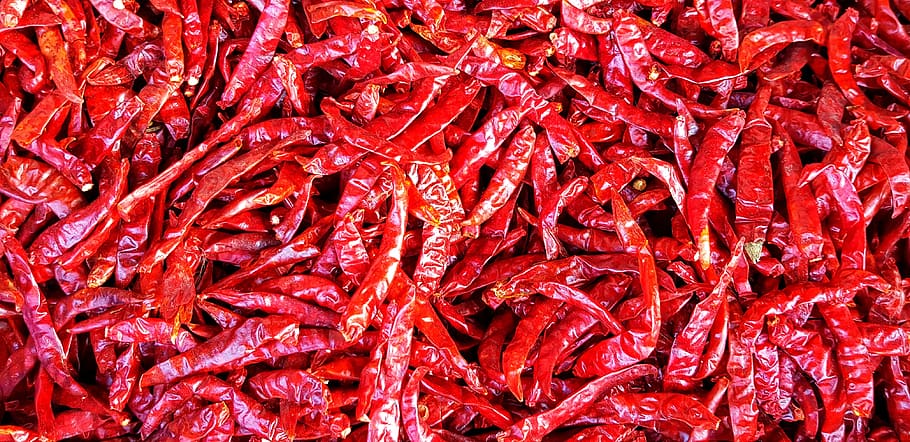red, dried, hot, chilli, thai, cooking, food, marketplace, nature HD wallpaper