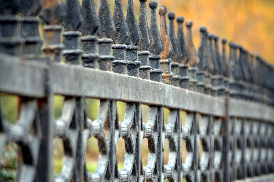 Fence, Iron, Wrought, Protect, protection, forged, cast, barrier HD wallpaper