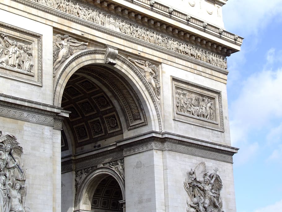 arc, de, triomphe, paris, architecture, famous, landmark, france HD wallpaper