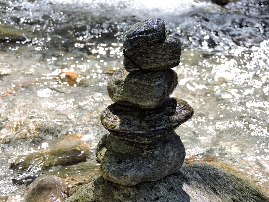 Stones, Stack, Balance, Tower, stack stones, bach, arrangement HD wallpaper