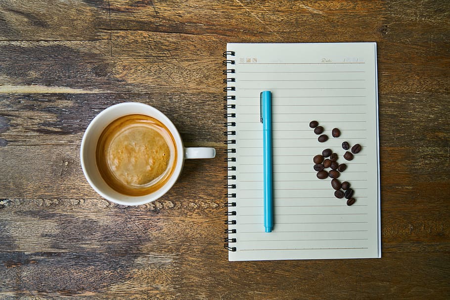 white ceramic mug on top of brown wooden surface, coffee, cup HD wallpaper