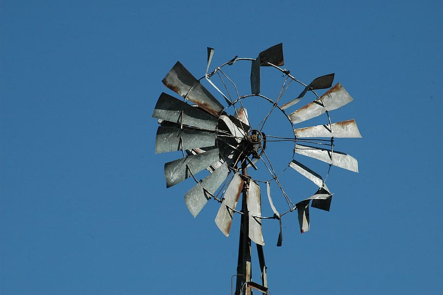 Windmill, Broken, Old, Rural, Farm, blue, agriculture, abandoned HD wallpaper