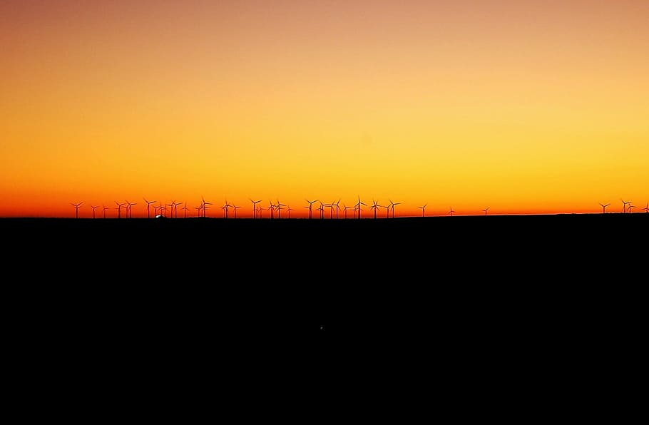 wind mills, wind farm, landscape, light, sun, sunset, landscapes HD wallpaper